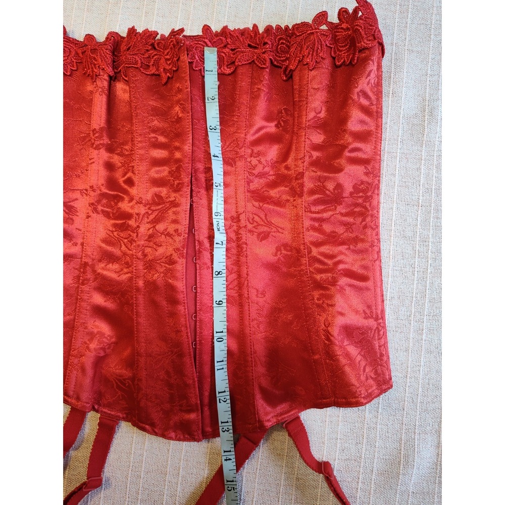 Deadstock Vintage Corset Bustier Coquette Balletcore Sz 34 RED Victorian 4 Strap - Picture 12 of 12
